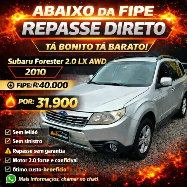 Carro Subaru Forester 2010 LX 4x4 2.0 16V