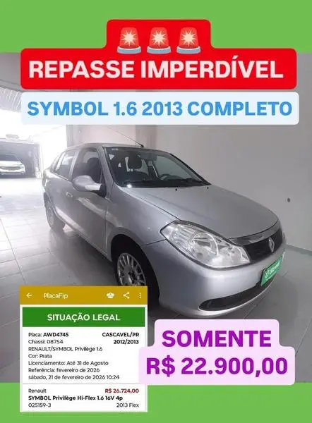 Carro Renault Symbol 2013 1.6 16V Privilège (flex)