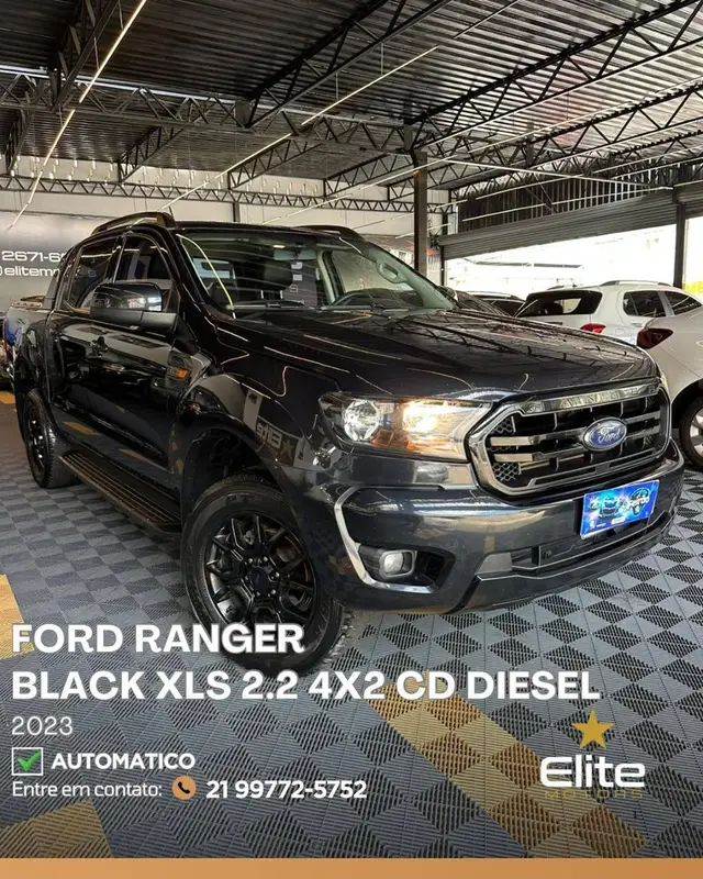 Carro Ford Ranger Cabine Dupla 2023 Black 2.2 Turbodiesel 4x2 (Aut)