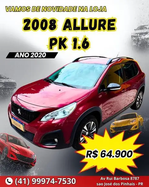 Carro Peugeot 2008 2020 Allure 1.6 16V (Aut) (Flex)