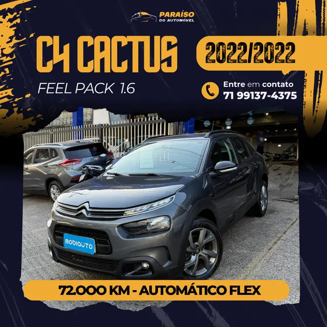 Carro Citroën C4 Cactus 2022 1.6 Feel Pack (Aut) (Flex)