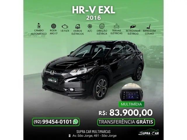 Carro Honda HR-V 2016 EXL CVT 1.8 I-VTEC FlexOne