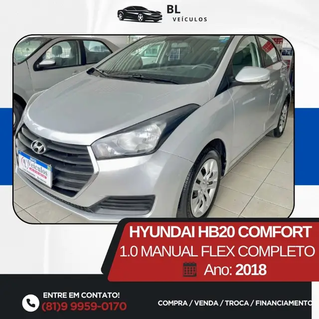 Carro Hyundai HB20 2018 1.0 Comfort (Flex)