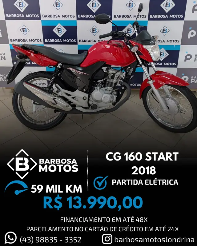 Moto Honda CG 160 2018 Start