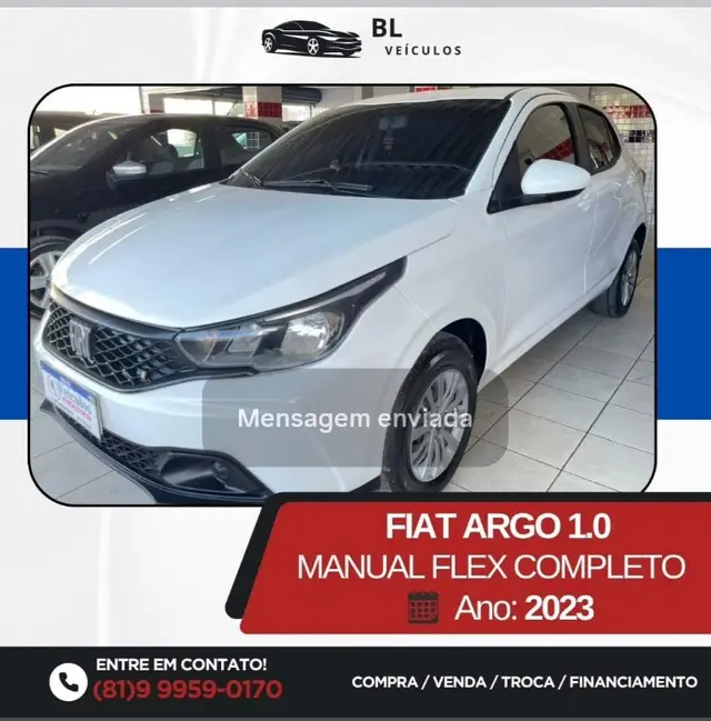Carro Fiat Argo 2023 1.0 (Flex)