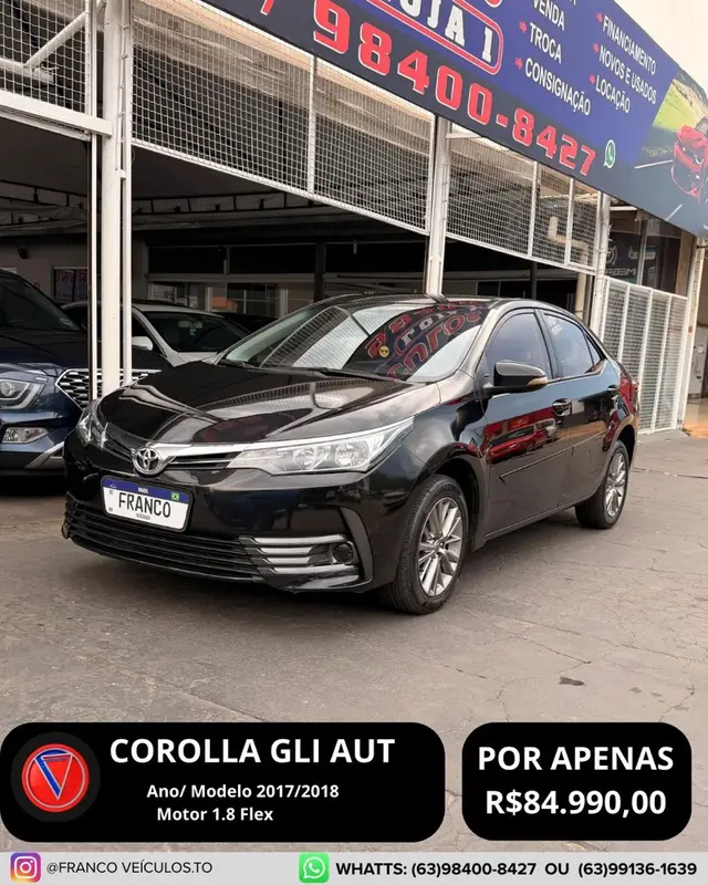 Carro Toyota Corolla 2018 1.8 Dual VVT GLi Multi-Drive (Flex)