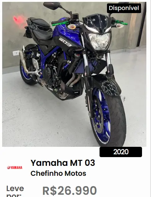 Moto Yamaha MT-03 2020 ABS