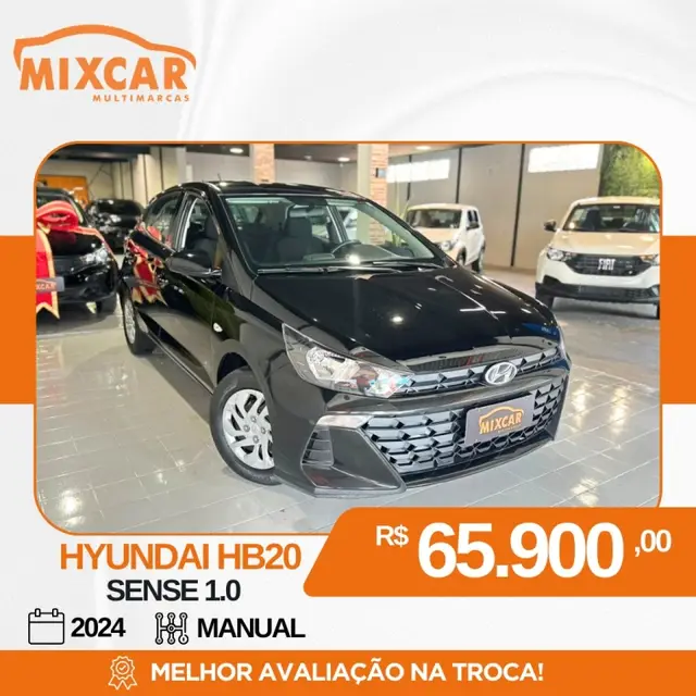 Carro Hyundai HB20 2024 Sense Plus 1.0 (Mec.)