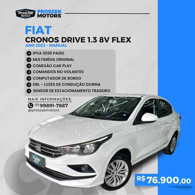 Carro Fiat Cronos 2023 Drive 1.3 (Flex) MT