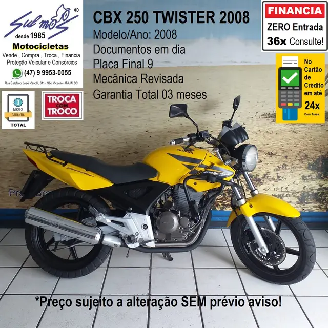 Moto Honda CBX 250 2008 Twister