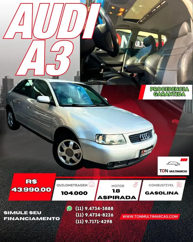 Carro Audi A3 Sportback 2002 A3 1.8 20V