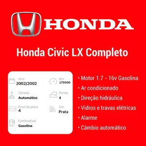 Honda Civic 2002 Sedan LX 1.7 16V (Aut)