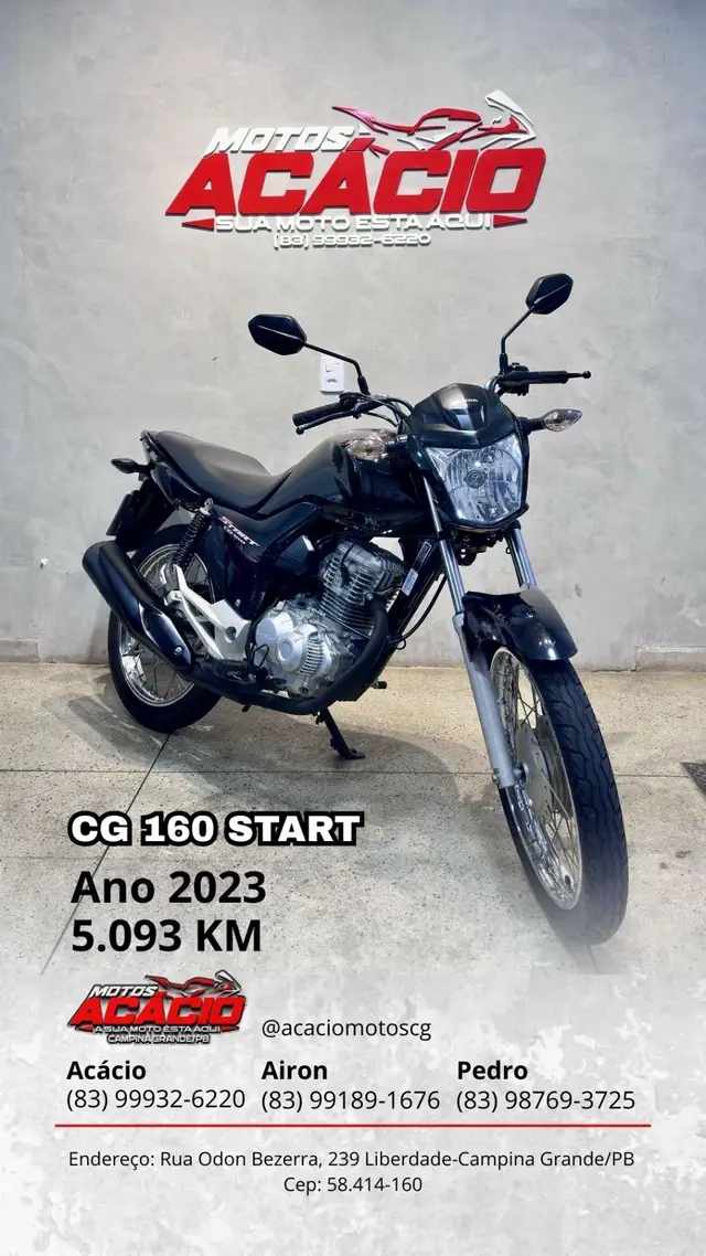 Moto Honda CG 160 2023 Start