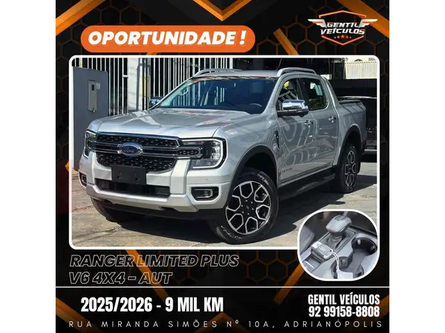 Carro Ford Ranger Cabine Dupla 2026 Limited 3.0 V6 4WD AT