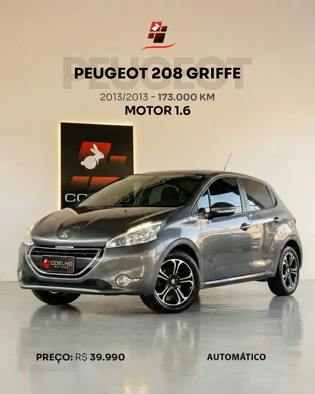 Carro Peugeot 208 2013 Griffe 1.6 16V (Flex) (Aut)