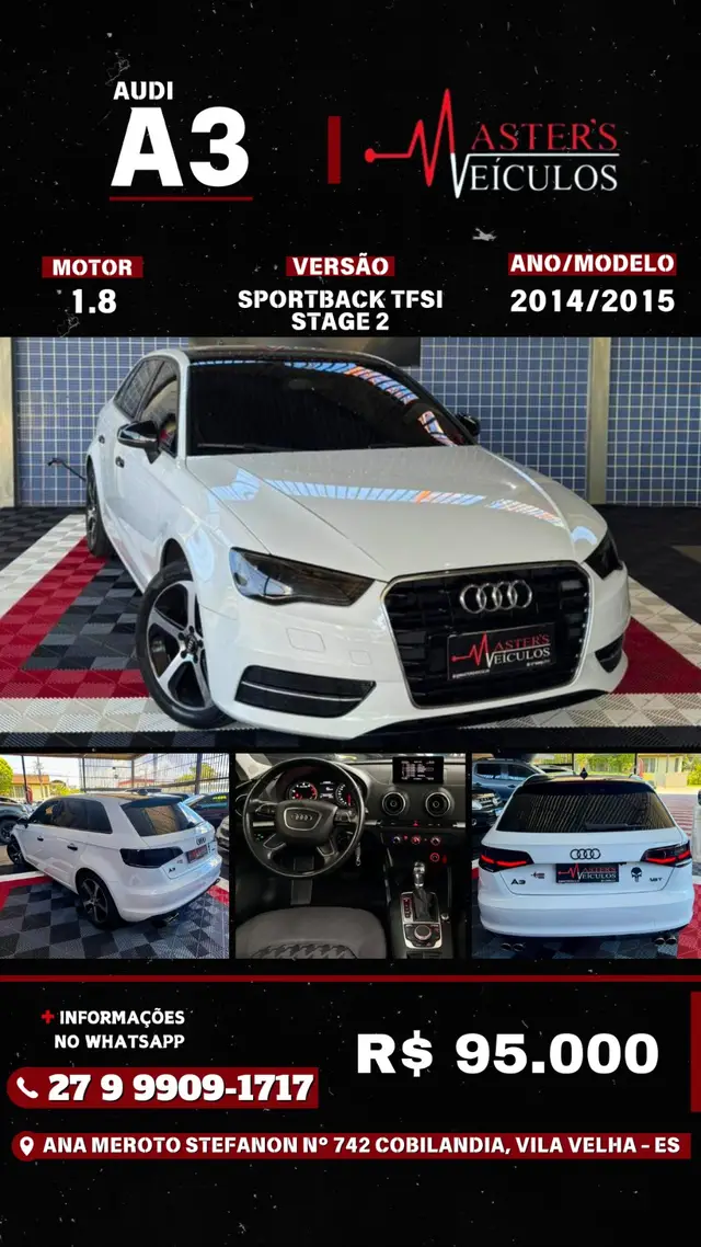 Carro Audi A3 2015 1.8 TFSI S Tronic