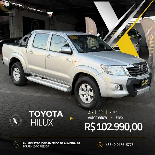 Carro Toyota Hilux Cabine Dupla 2013 Hilux 2.7 SR CD 4x2 (Flex) (Aut)