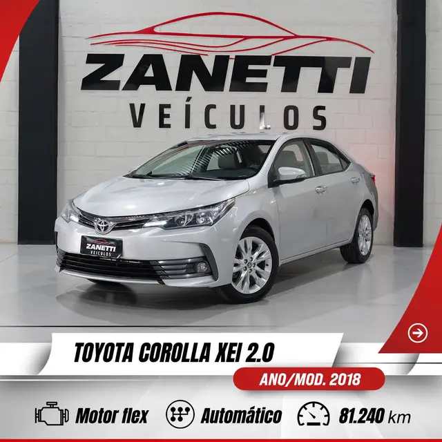Carro Toyota Corolla 2018 2.0 XEi Multi-Drive S (Flex)