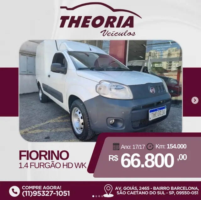 Carro Fiat Fiorino 2017 1.4 Evo Hard Working (Flex)