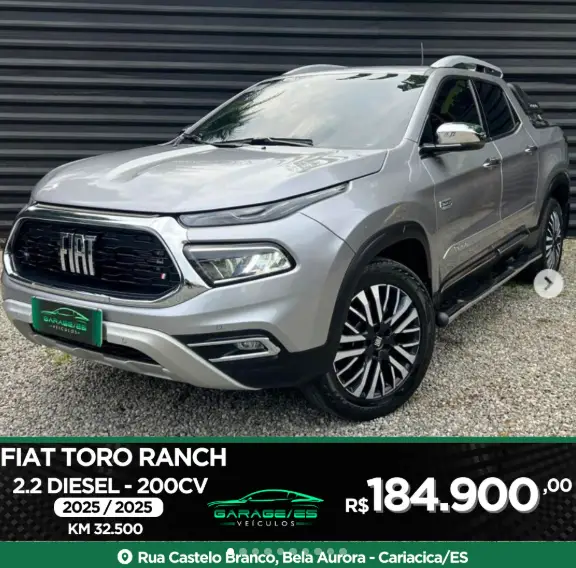 Carro Fiat Toro 2025 Ranch 2.2