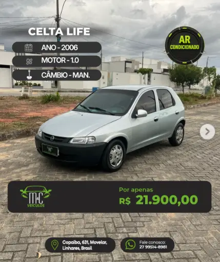 Carro Chevrolet Celta 2006 Life 1.0 VHC (Flex) 4p