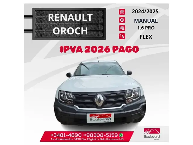 Carro Renault Oroch 2025 Pro 1.6 (Flex)