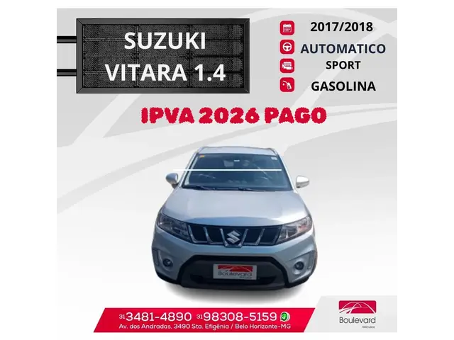 Carro Suzuki Vitara 2018 1.4T Boosterjet 4Sport (Aut)