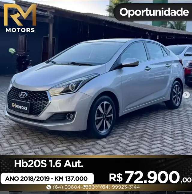Carro Hyundai HB20S 2019 1.6 Premium (Aut) (Flex)