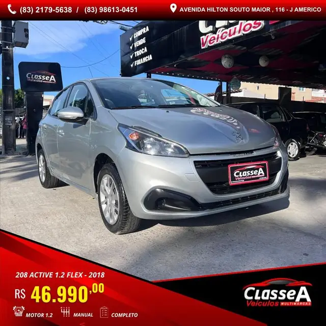 Carro Peugeot 208 2018 Active 1.2 12V (Flex)
