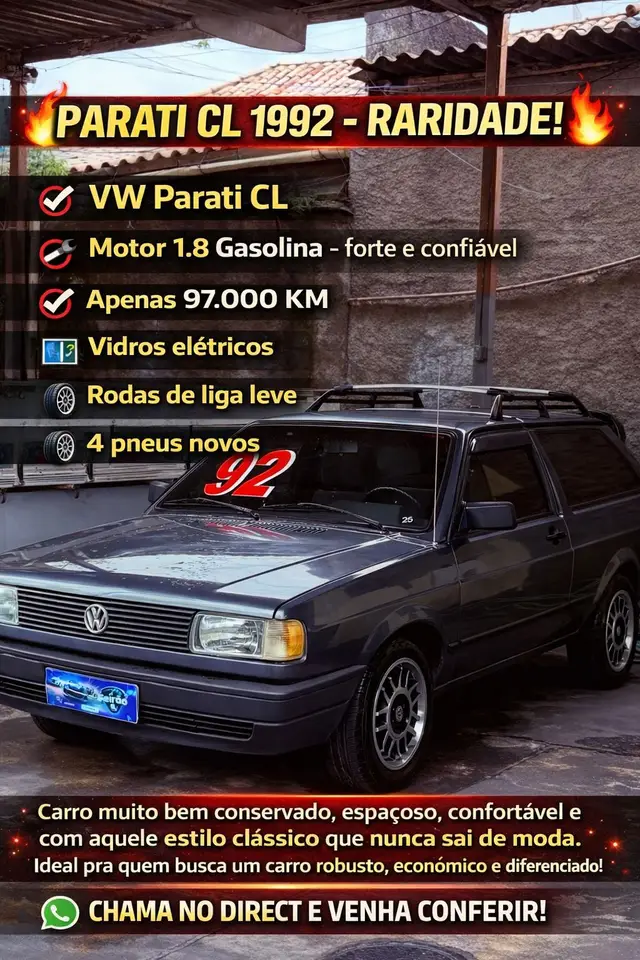 Carro Volkswagen Parati 1992 CL 1.8
