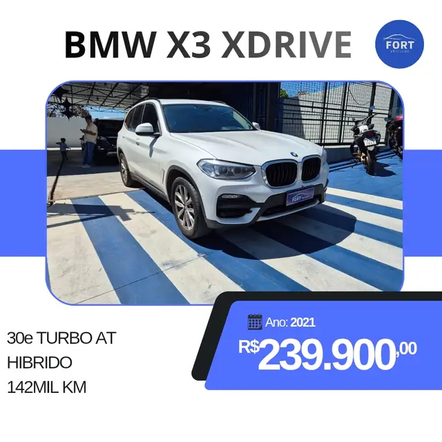 Carro BMW X3 2021 xDrive30e 2.0 Turbo Híbrido (Aut)