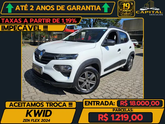 Carro Renault Kwid 2024 Zen 1.0 12v SCe (Flex)