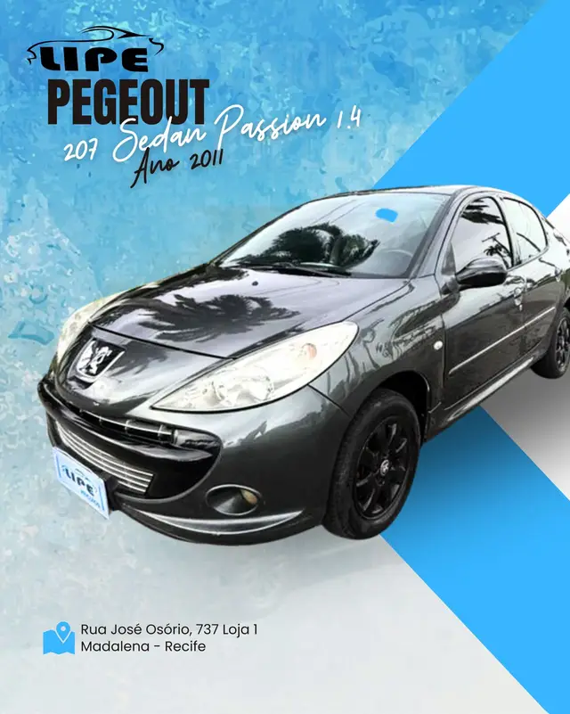 Carro Peugeot 207 Sedan 2011 207 Passion XR 1.4 (10 ANOS BRASIL)(Flex)