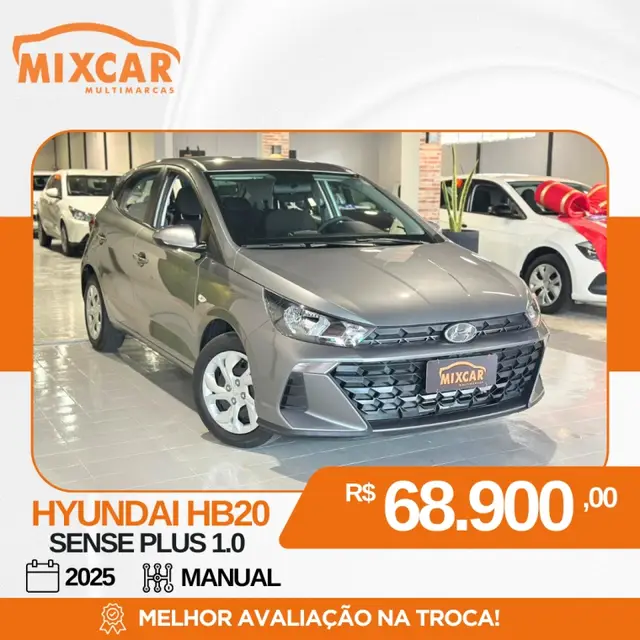 Carro Hyundai HB20 2025 Sense Plus 1.0 (Mec.)