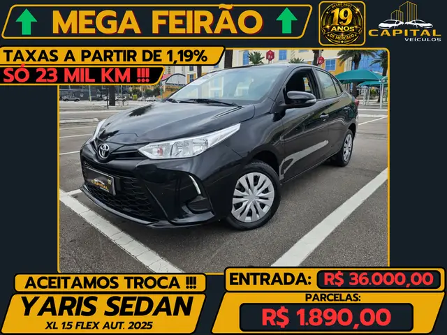 Carro Toyota Yaris Sedan 2025 XL 1.5 (Flex) (Aut)