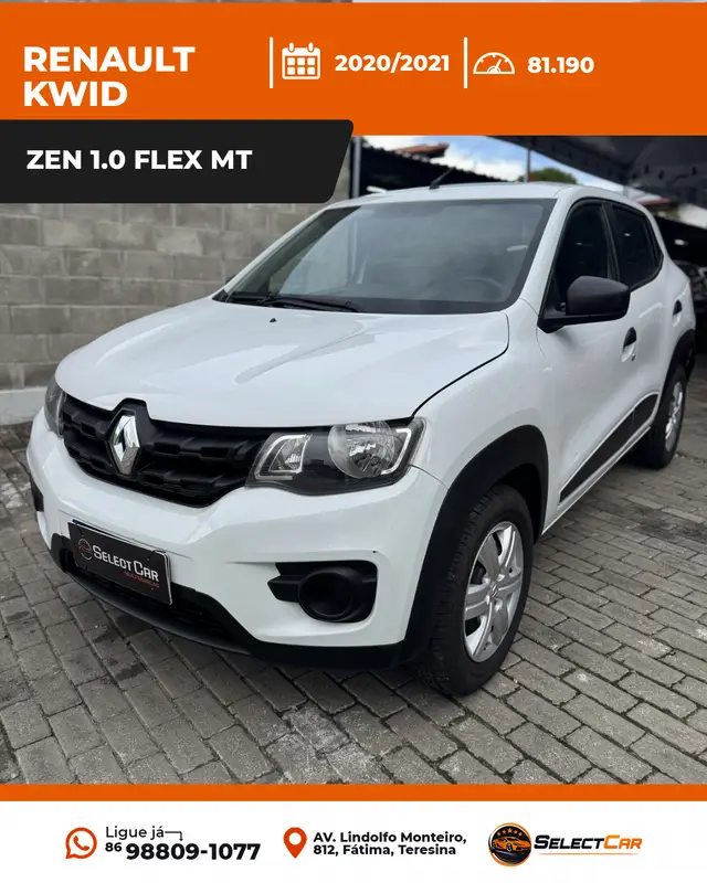 Carro Renault Kwid 2021 Zen 1.0 12v SCe (Flex)