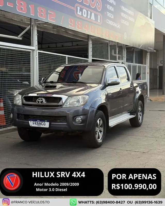 Carro Toyota Hilux Cabine Dupla 2009 Hilux SRV 4x4 3.0 (cab. dupla)