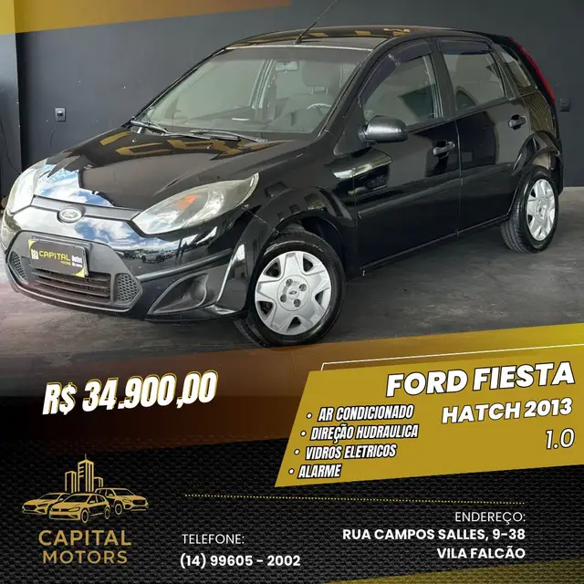 Carro Ford Fiesta Hatch 2013 Rocam 1.0 (Flex)