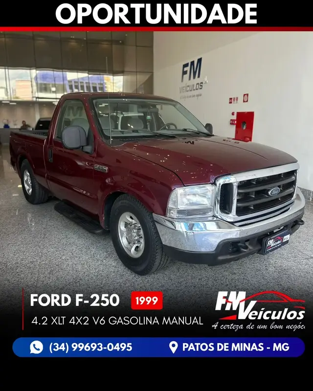 Carro Ford F-250 1999 F250 XLT 4.2 Turbo (Cab Simples)