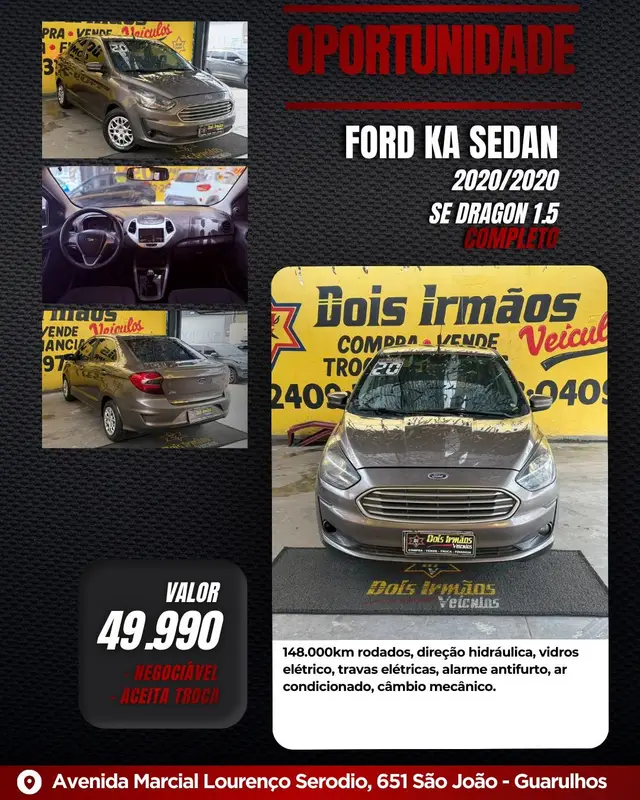 Carro Ford Ka Sedan 2020 SE 1.5 12v (Flex)