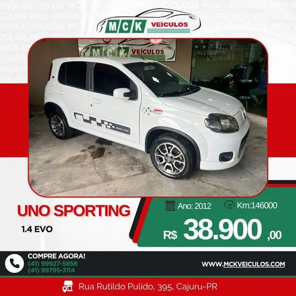 Carro Fiat Uno 2012 Attractive 1.4 8V (Flex) 2p