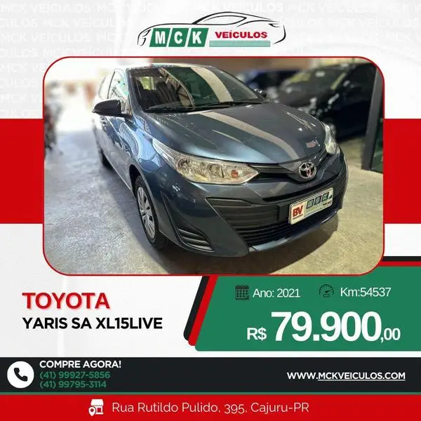 Carro Toyota Yaris 2021 1.3 XL Live (Flex)