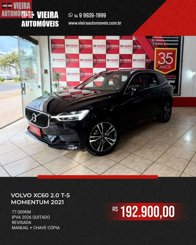 Carro Volvo XC60 2021 Momentum T8 2.0 Hybrid AWD (Aut)