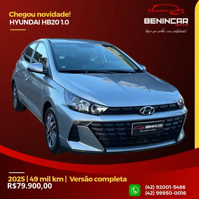 Carro Hyundai HB20 2025 Limited Plus 1.0 (Mec.)
