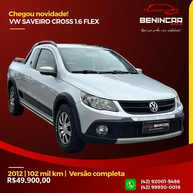 Carro Volkswagen Saveiro 2012 Cross 1.6 (Flex) (cab. estendida)