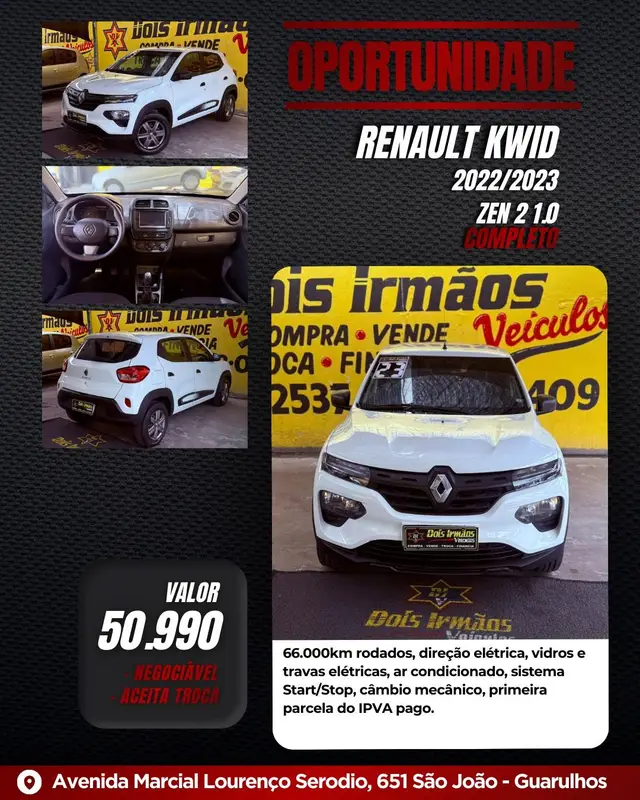Carro Renault Kwid 2023 Zen 1.0 12v SCe (Flex)