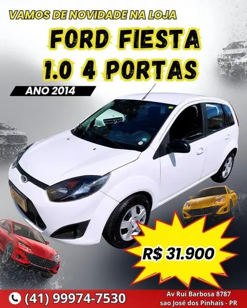 Carro Ford Fiesta Hatch 2014 SE 1.0 RoCam (Flex)
