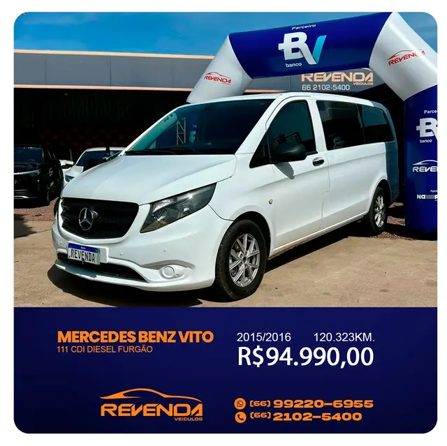 Carro Mercedes-Benz Vito 2016 1.6 CDI 111 Furgao