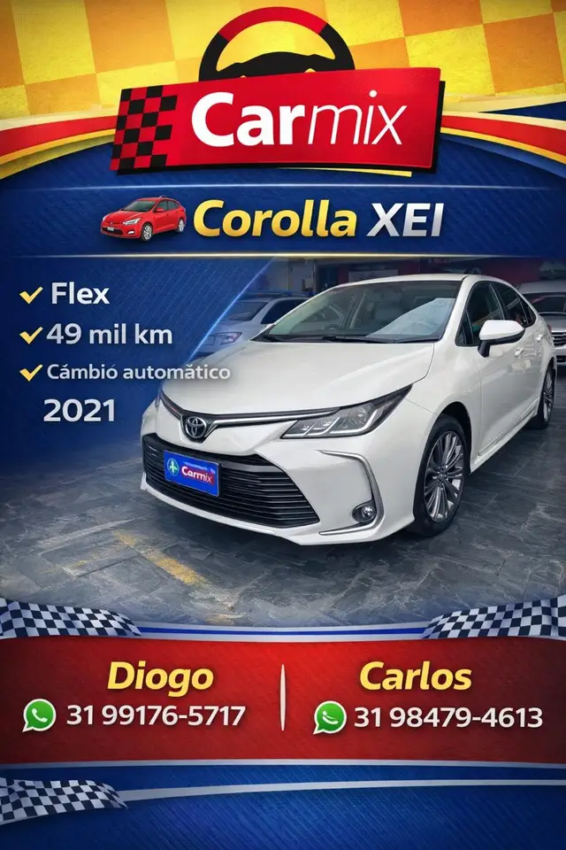 Carro Toyota Corolla 2021 2.0 XEi Multi-Drive S (Flex)