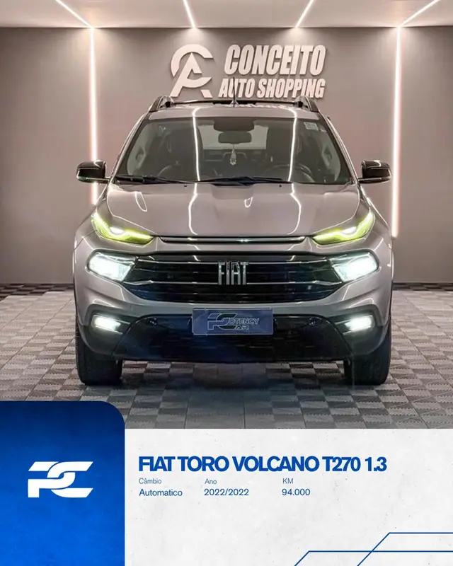 Carro Fiat Toro 2022 Volcano 1.3